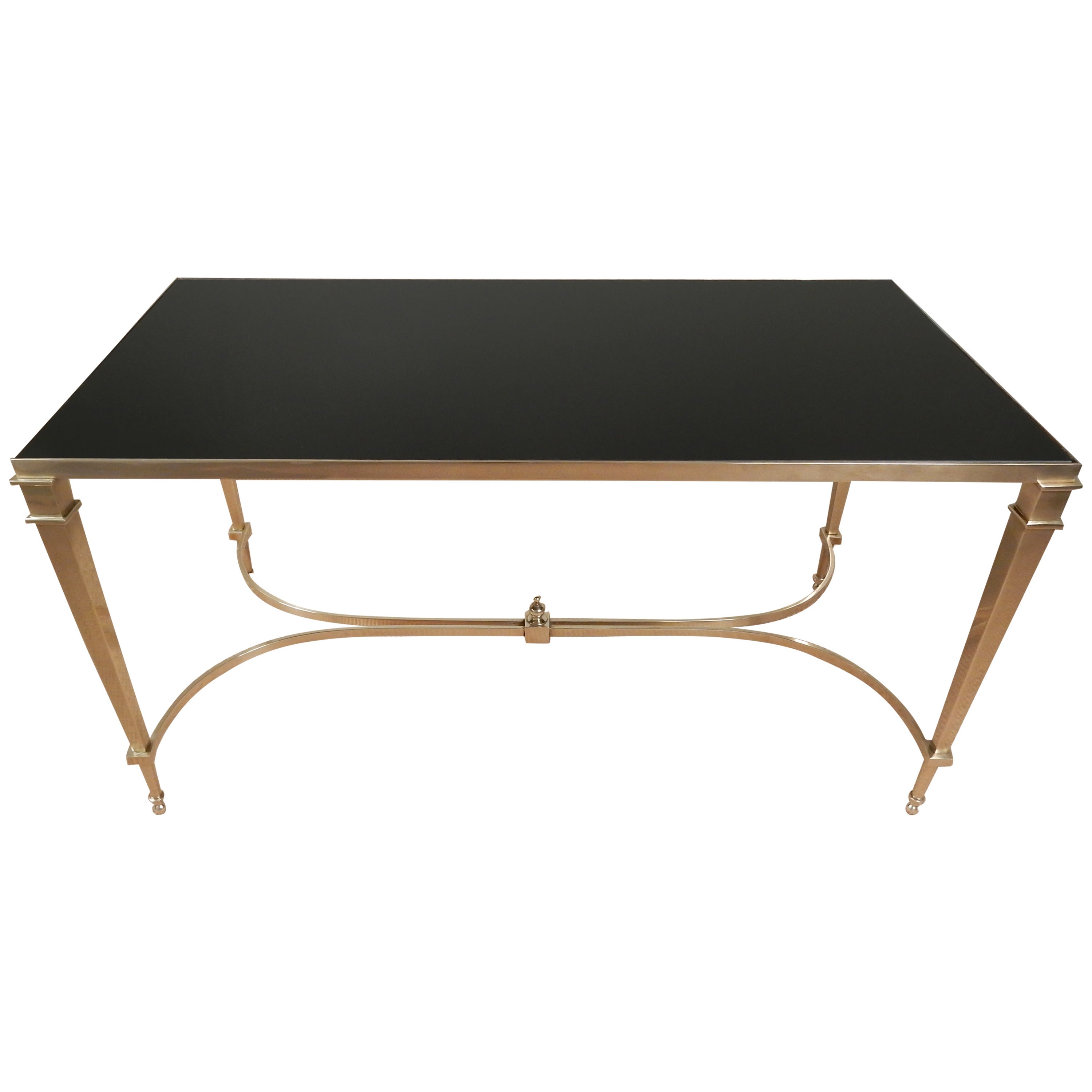 High Quality Neoclassical Brass Coffee Table For Sale