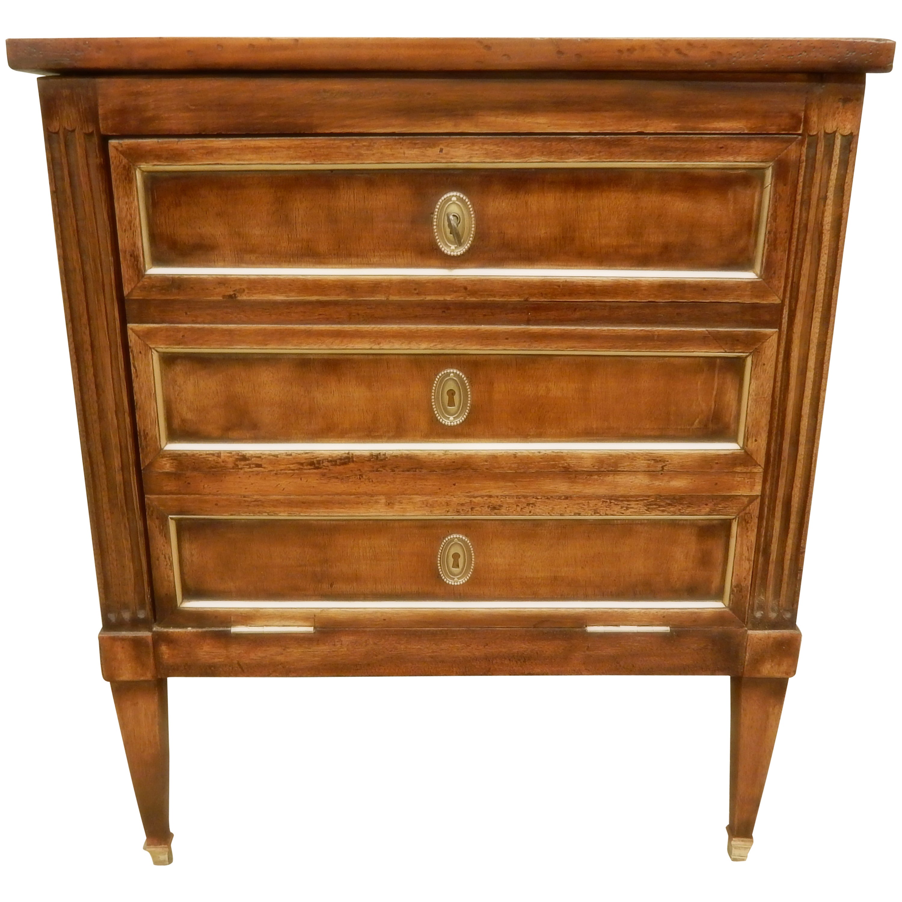 19th c Louis XVI style fall front commode. For Sale