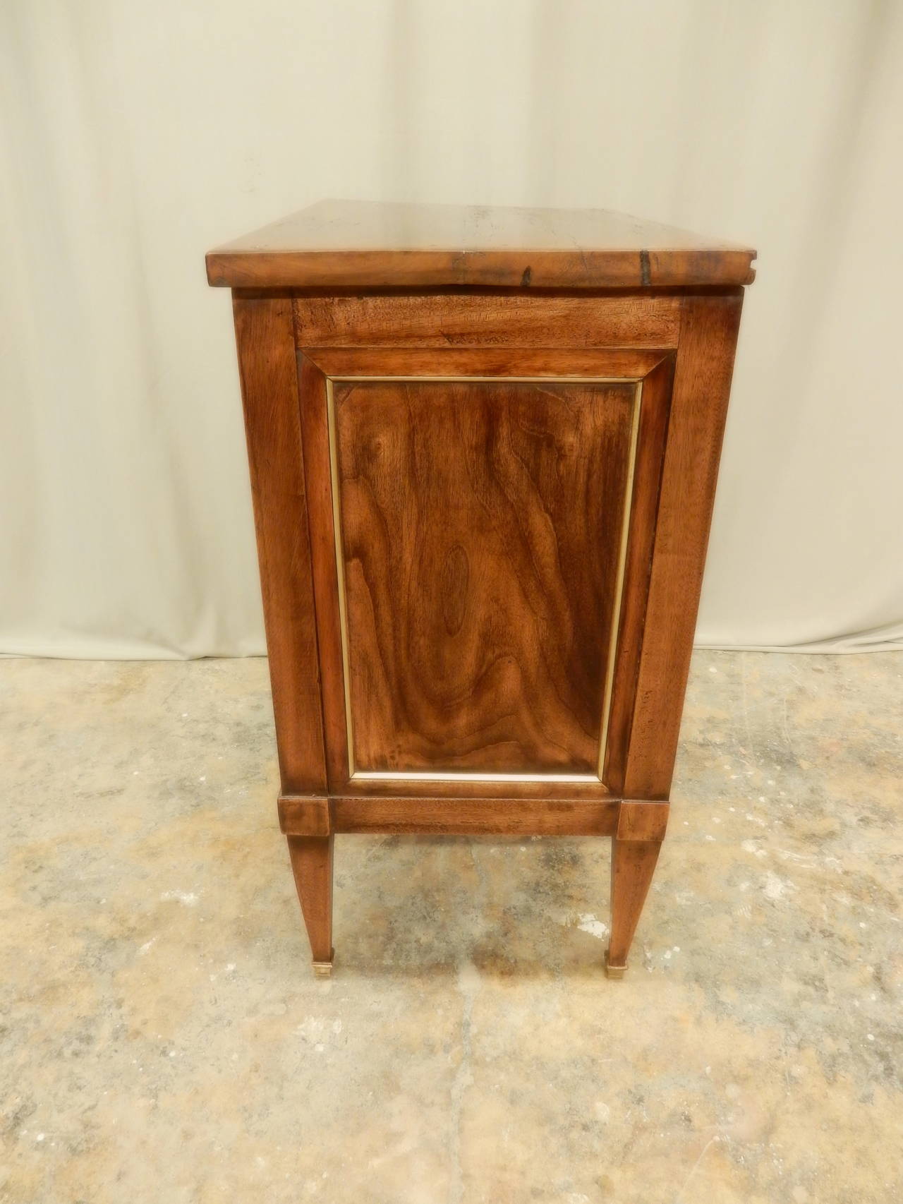 French 19th c Louis XVI style fall front commode. For Sale
