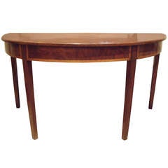 19th c. English Inlaid Demi-Lune Table 19th c. English Inlaid Demi-Lune Table