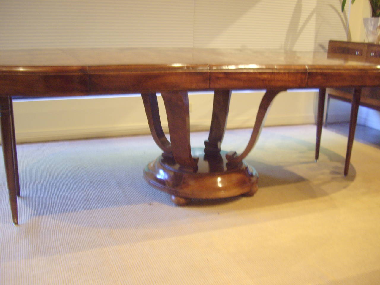 Art Deco Walnut Center, Hall, or Extension Dining Table 5