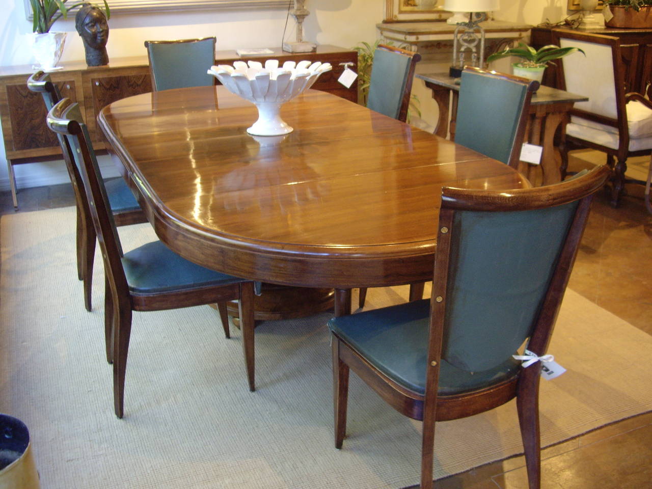 Art Deco Walnut Center, Hall, or Extension Dining Table 6