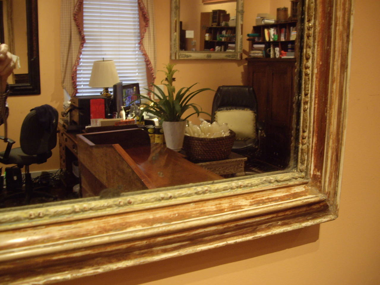 19th Century French Worn Gilt Mirror In Good Condition For Sale In New Orleans, LA