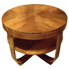 Art Deco walnut round table