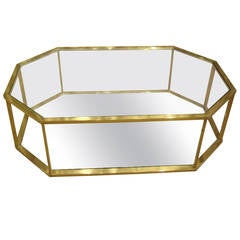 Vintage French 1960s Brass Coffee Table