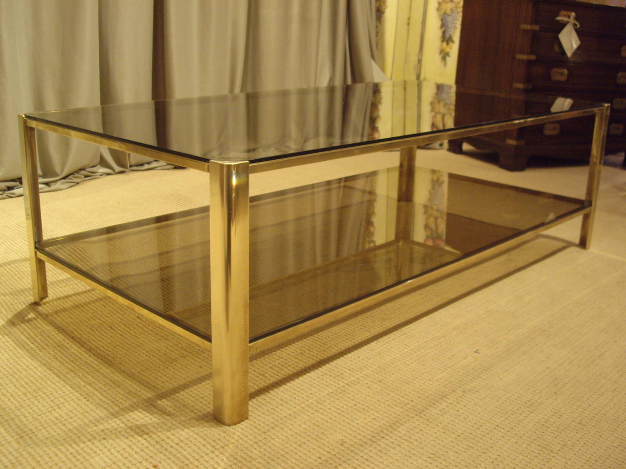 Jacques Quinet 1950's Bronze Coffee Table In Excellent Condition In New Orleans, LA
