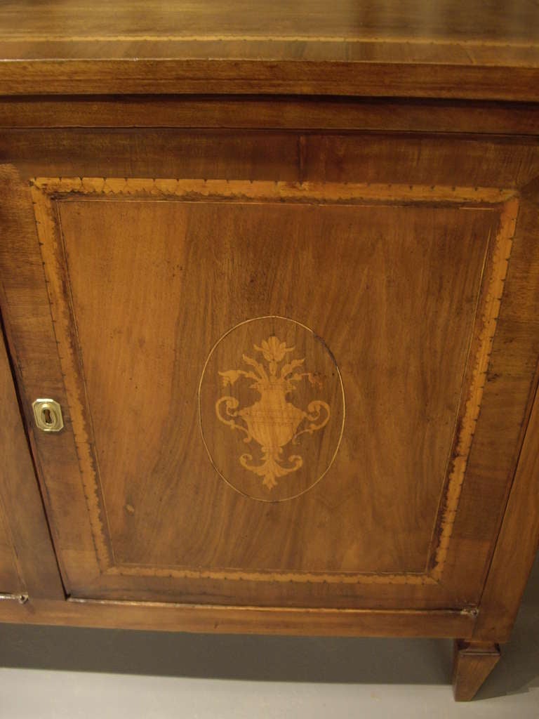 Italian Walnut Inlaid 19th Century Enfilade In Excellent Condition In New Orleans, LA
