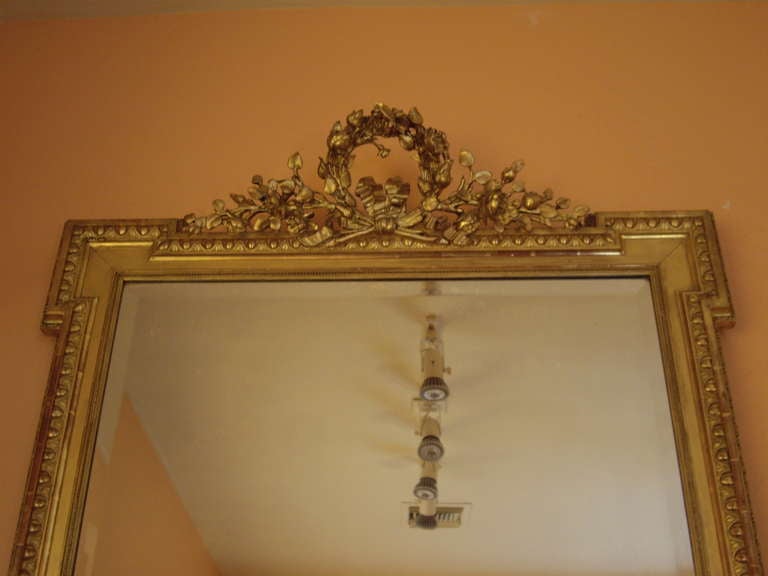 19th Century Louis XVI Gold Gilt Mirror For Sale