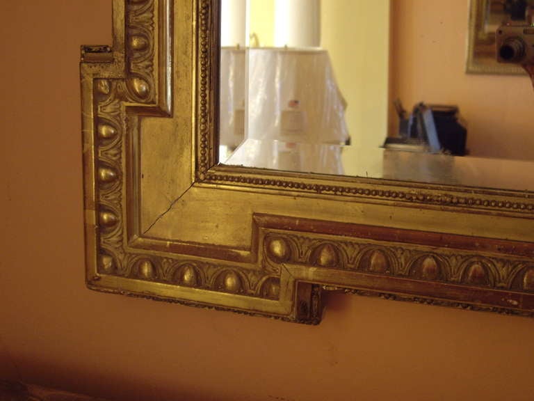 Louis XVI Gold Gilt Mirror For Sale 1