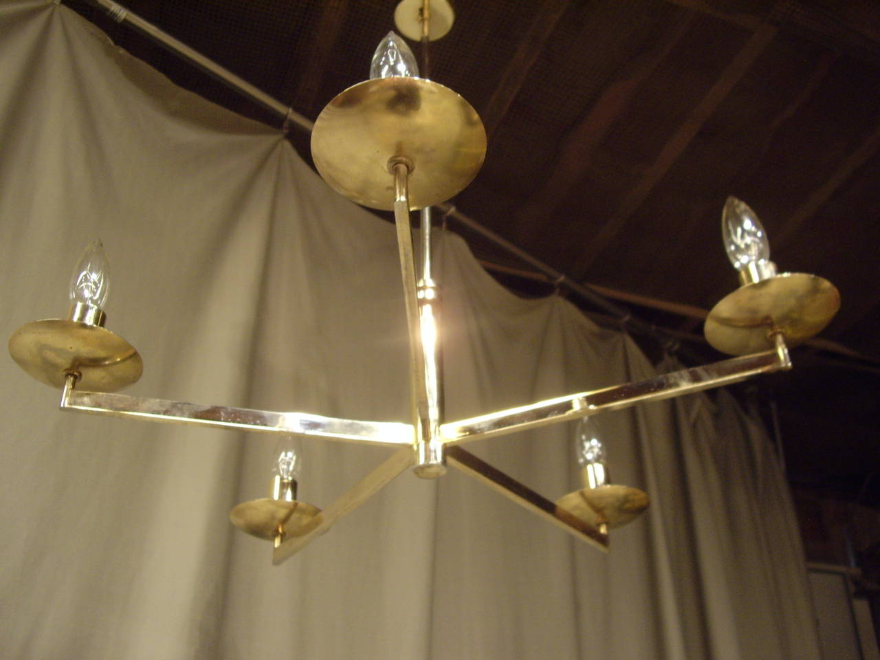 Other Vintage 1950s brass French chandelier