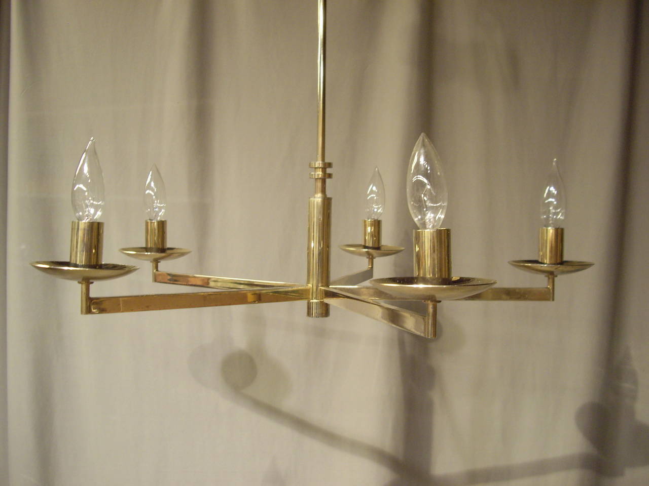 Mid-20th Century Vintage 1950s brass French chandelier