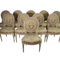 10 painted 19th Century  Louis XVI  Dining Chairs