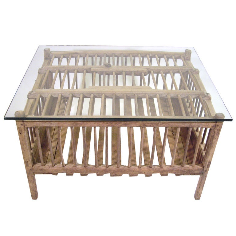 Rustic French chicken coop coffee table