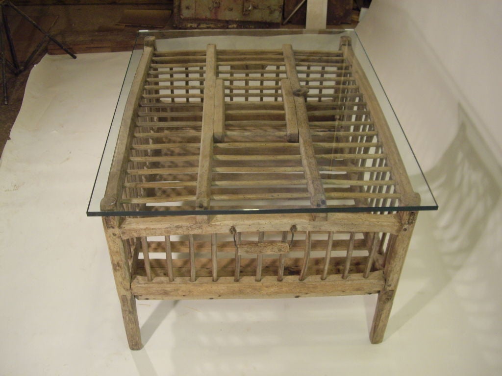 Wood Rustic French chicken coop coffee table