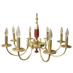 1940s Neoclassical Style Bakelite and Brass Chandelier