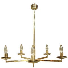 Vintage 1950s brass French chandelier