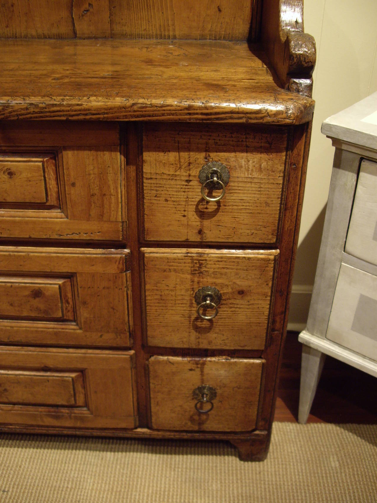 Early 19th Swiss Rustic Kitchen Commode For Sale 1