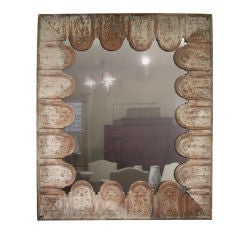 19th c. French painted tole' mirror