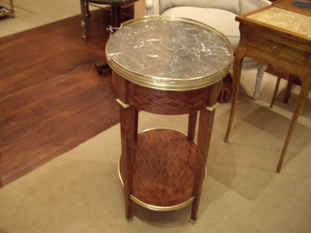 19th Century Oval inlaid Louis XVI side table