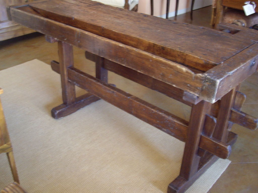 19th C. Rustic Italian Workbench For Sale 1