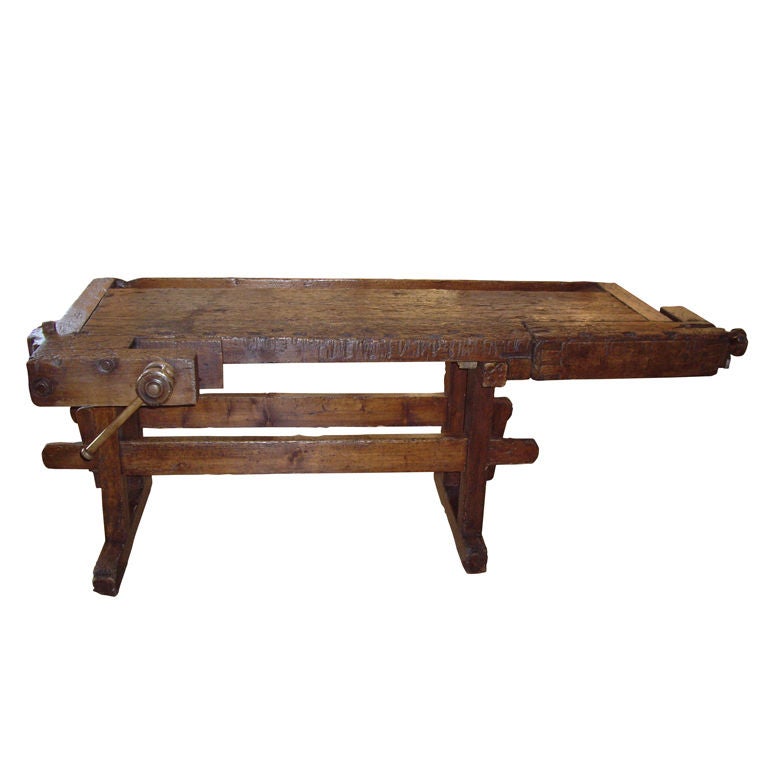 19th C. Rustic Italian Workbench For Sale