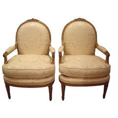 Pair large Louis XVI arm chairs