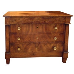 19th c Italian walnut Empire commode