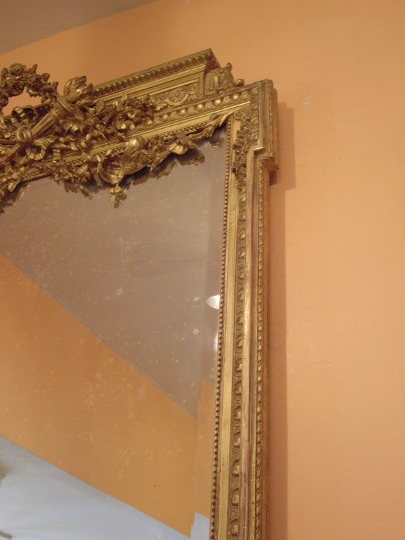 19th century French Louis XVI gilt mirror 1