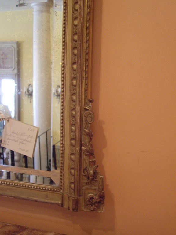 19th century French Louis XVI gilt mirror 2
