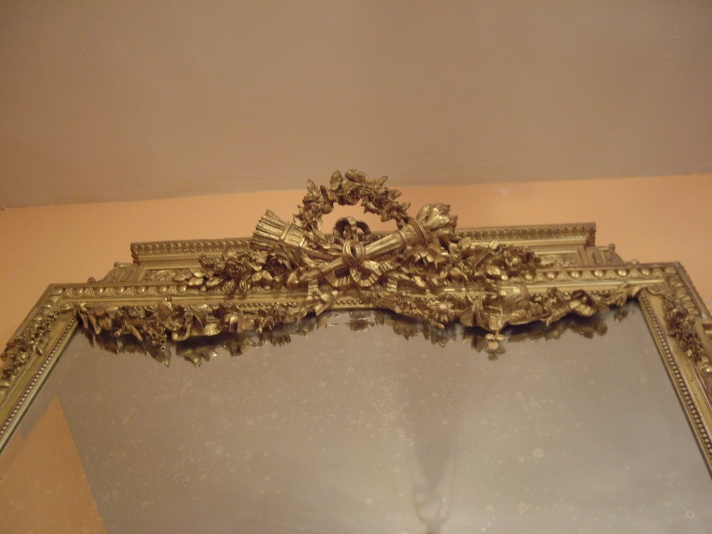 19th century French Louis XVI gilt mirror 3