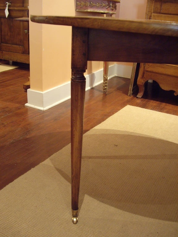 Walnut Directoire drop-leaf walnut table For Sale