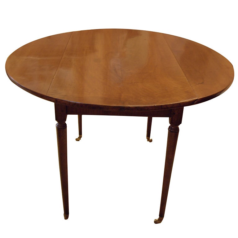 Directoire drop-leaf walnut table For Sale