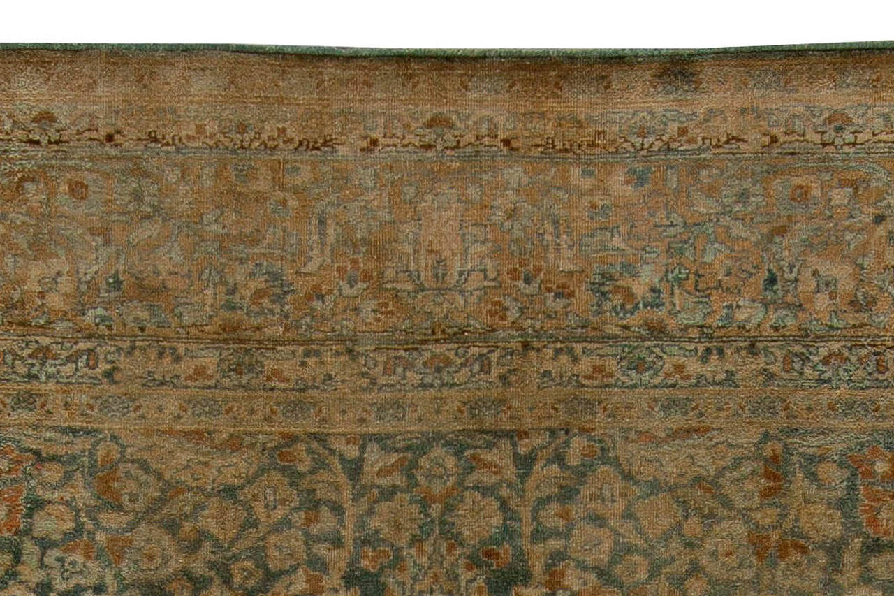 Wool Antique Persian Tabriz with Garden Design