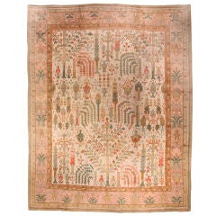 Antique Turkish Oushak (Ushak) Area Rug Size 12
7" x 10
10"