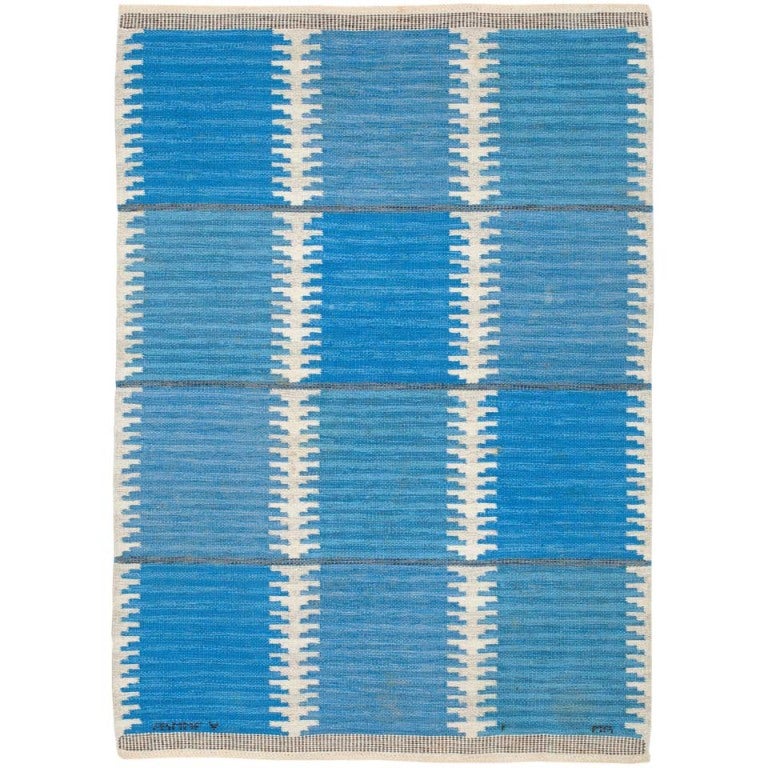 A Swedish Flatweave Rug (Blue Rosita)
