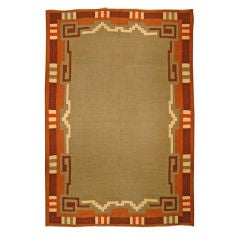 Vintage Swedish Flat Weave Area Rug
