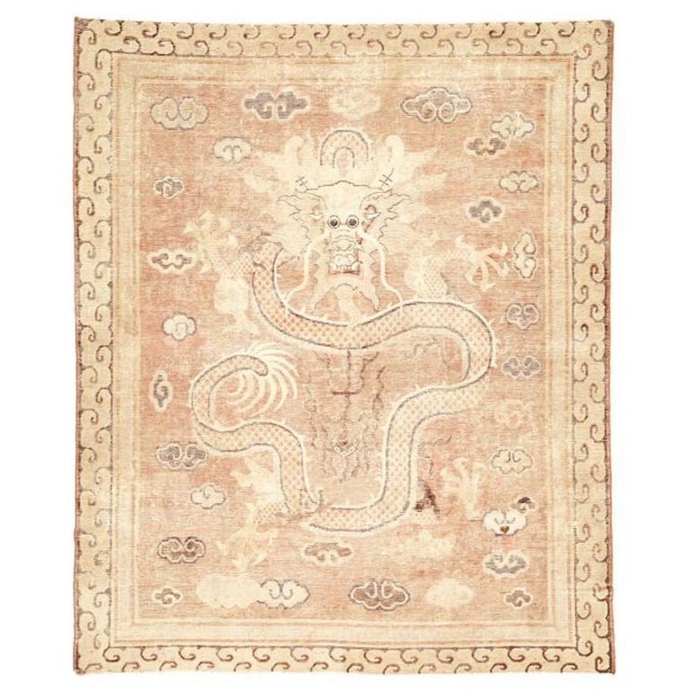 19th Century Antique Chinese Dragon Rug