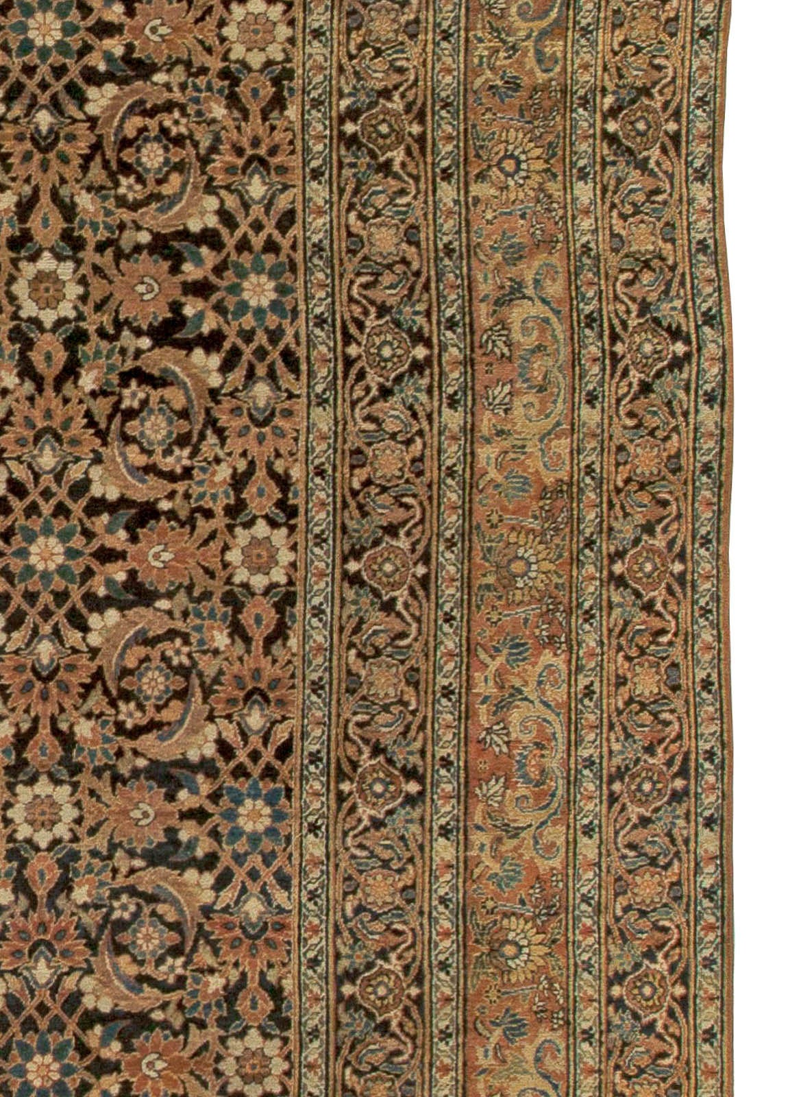 20th Century Oversized Antique Persian Meshad Handmade Wool Rug For Sale