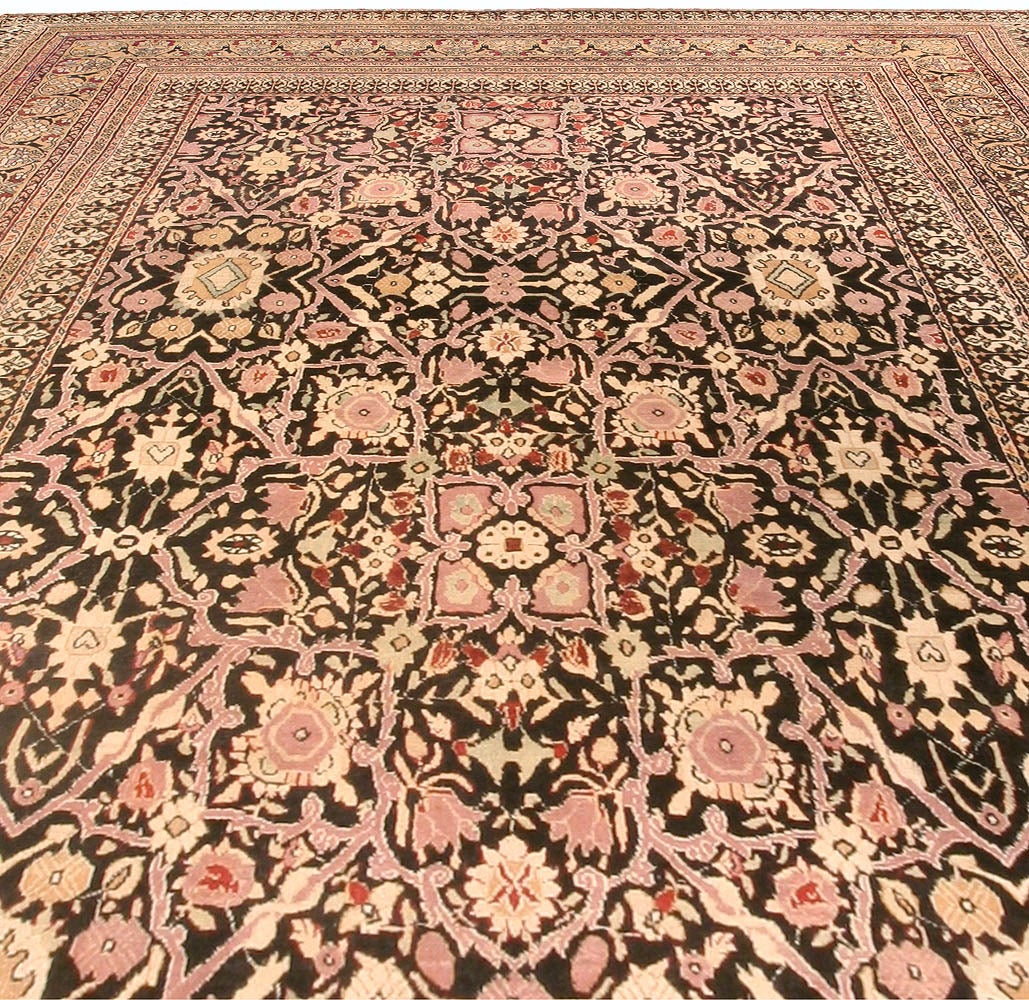 Hand-Woven Antique Indian Agra Rug
