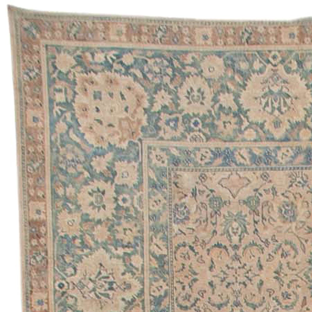 Antique North Indian Botanic Handmade Wool Rug For Sale 1