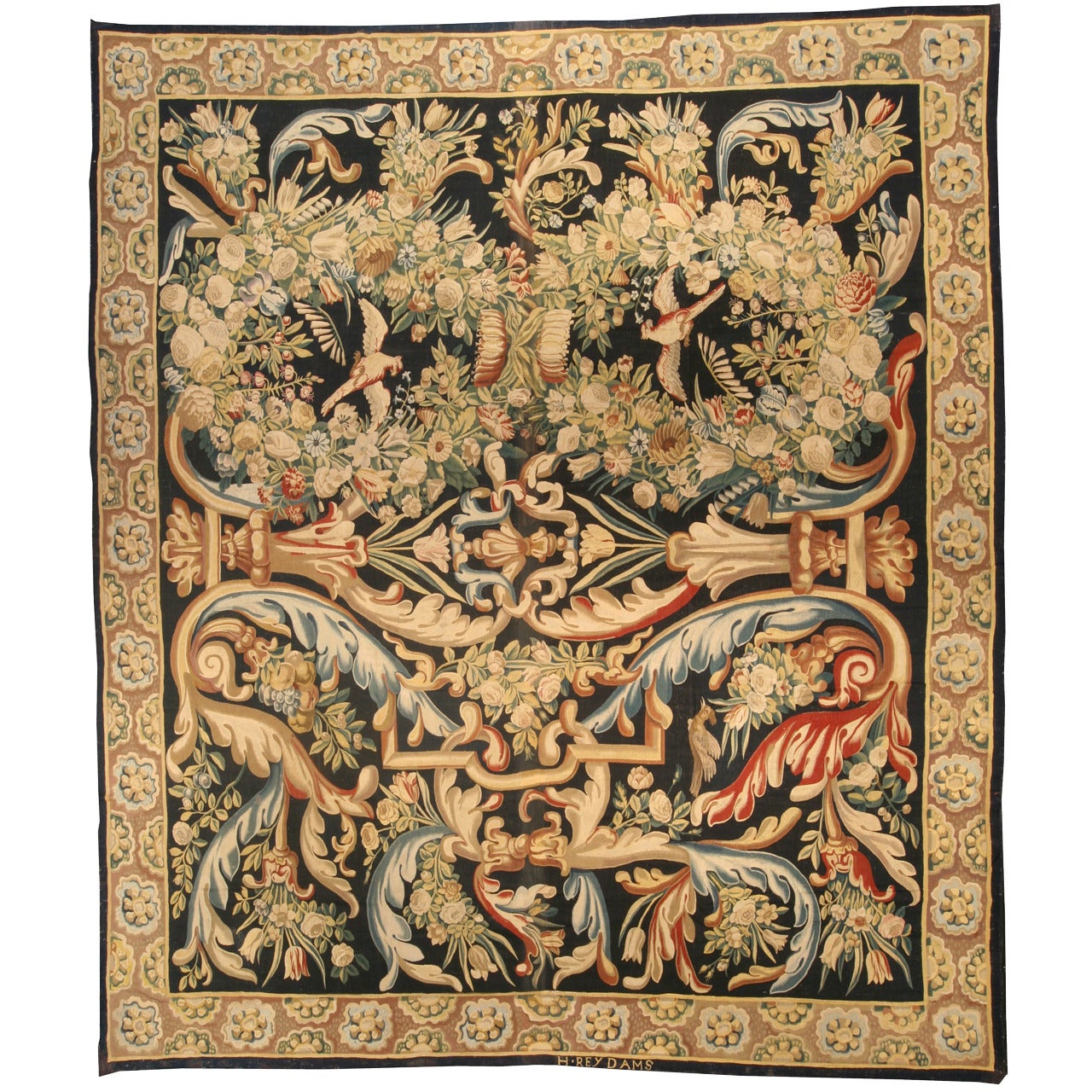 Antique Gobelins Tapestry Rug