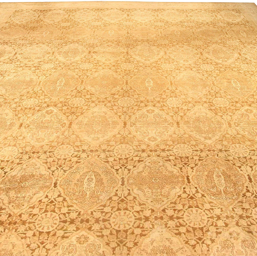 Hand-Woven Antique Indian Amritsar Handmade Wool Rug For Sale