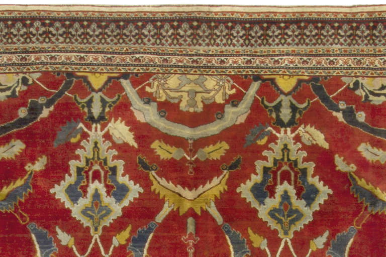 Jewel-Tone Antique Indian Agra Rug In Excellent Condition In New York, NY