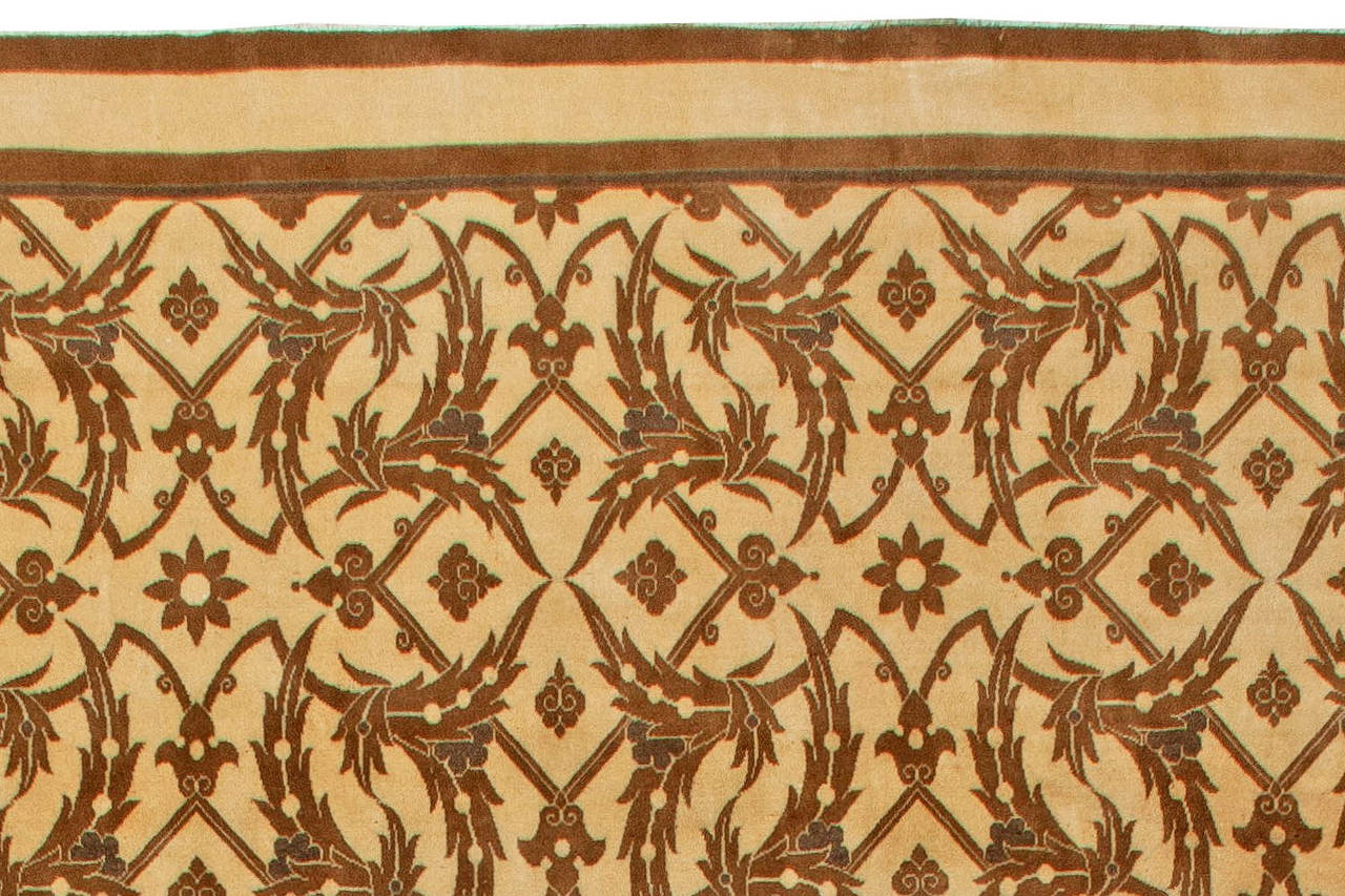 Tissé à la main Tapis indien vintage Brown en vente