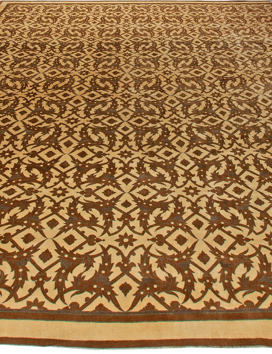 Hand-Woven Vintage Indian Brown Rug For Sale