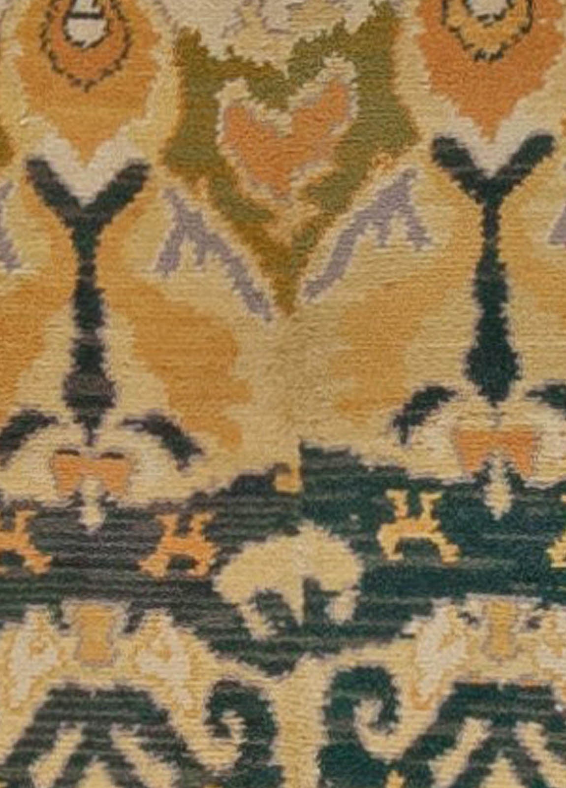Mid-20th century Spanish handmade wool runner (fragment rug) by Doris Leslie Blau
Size: 4'5