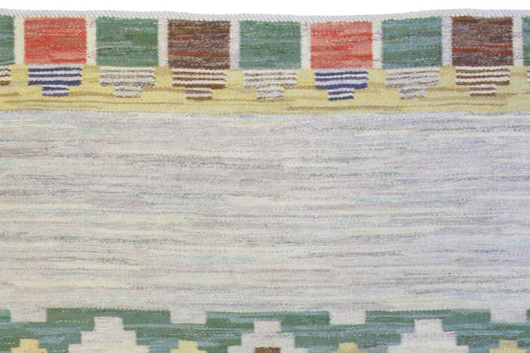 Wool Vintage Swedish Flatweave Rug