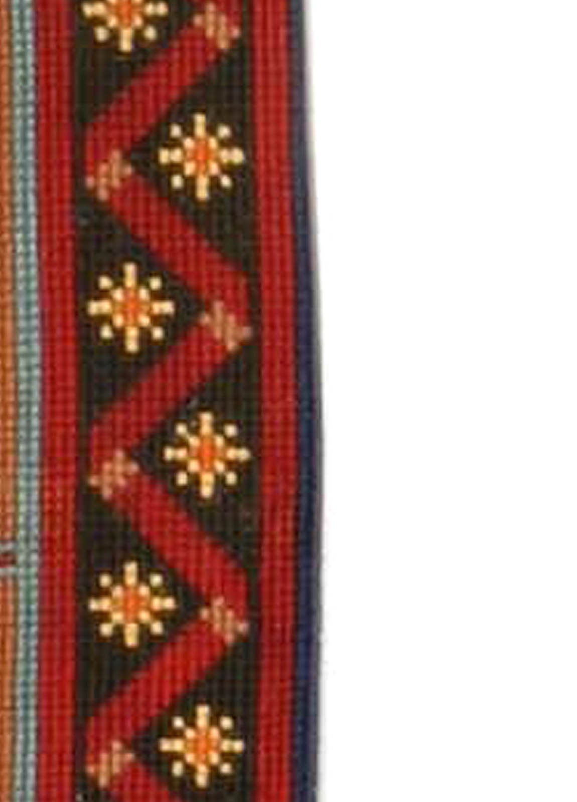 Hand-Woven Antique English Narrow & Long Needlepoint Runner For Sale