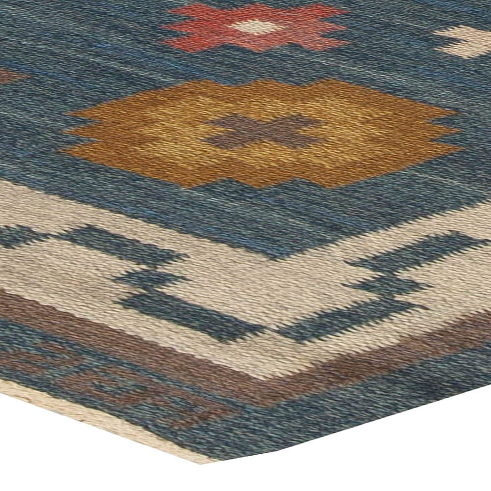 Vintage Swedish FlatWeave Rug For Sale at 1stdibs
