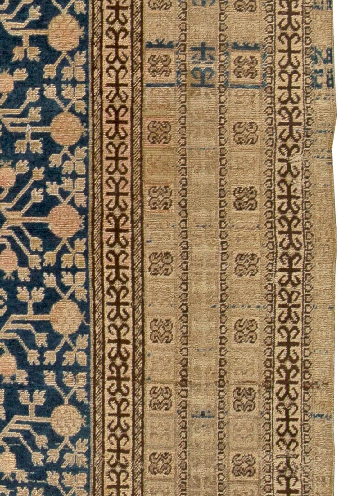 Chinese Antique Samarkand 'Khotan' Rug